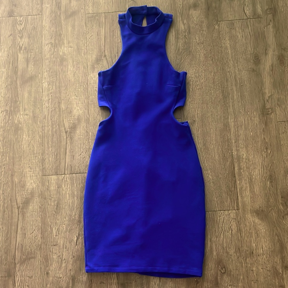 Lulus blue cut out midi dress size 4